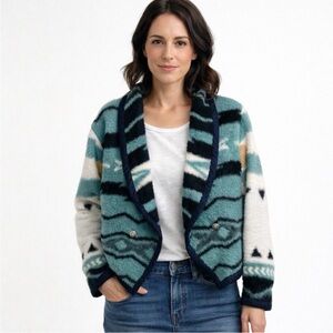 Together West Blanket Jacket Women's Size XL Aztec Southwestern Open Front Soft